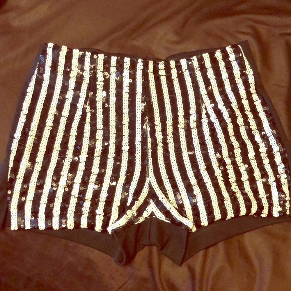 Black & White sequined shorts